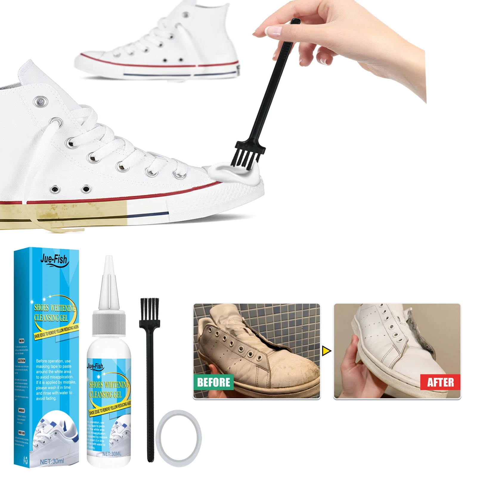 Sneaker Care Kit - White Shoes Cleaning Gel Stain Dirt